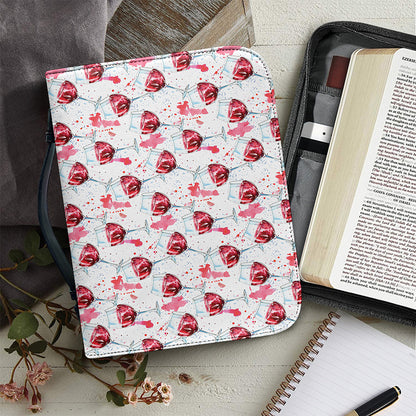 Splash Wine Pattern Print Leather Bible Cover