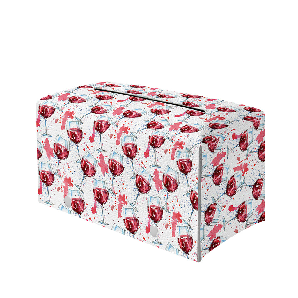 Splash Wine Pattern Print Leather Tissue Box Cover