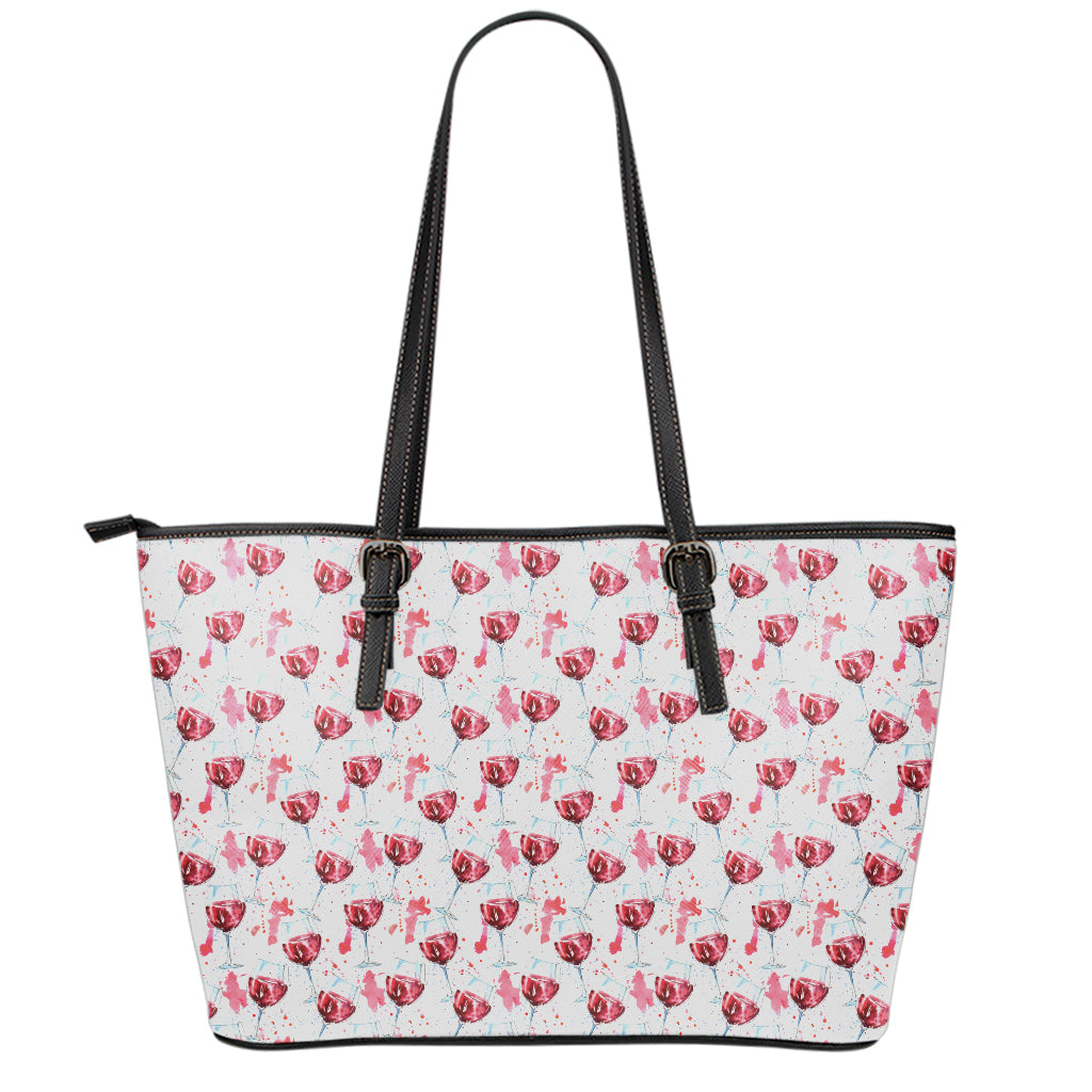 Splash Wine Pattern Print Leather Tote Bag