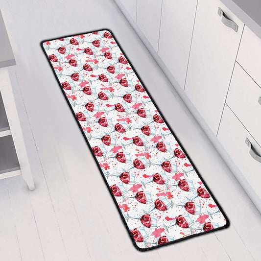 Splash Wine Pattern Print Long Kitchen Mat