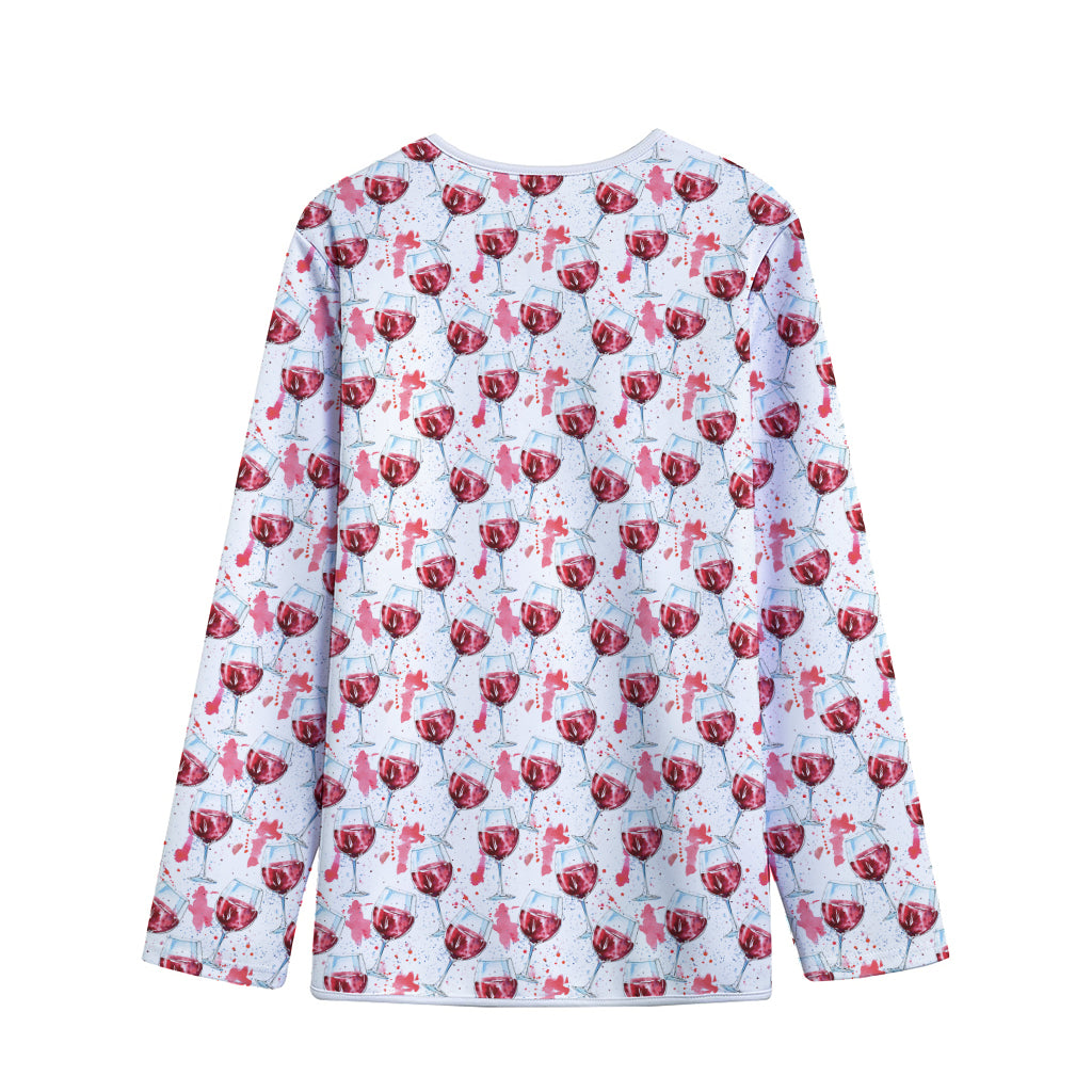 Splash Wine Pattern Print Long Sleeve Short Coat