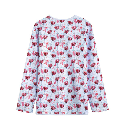 Splash Wine Pattern Print Long Sleeve Short Coat