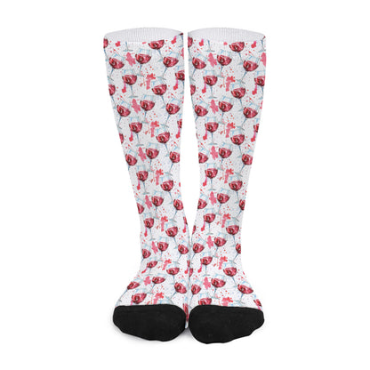 Splash Wine Pattern Print Long Socks