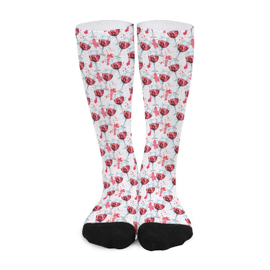 Splash Wine Pattern Print Long Socks