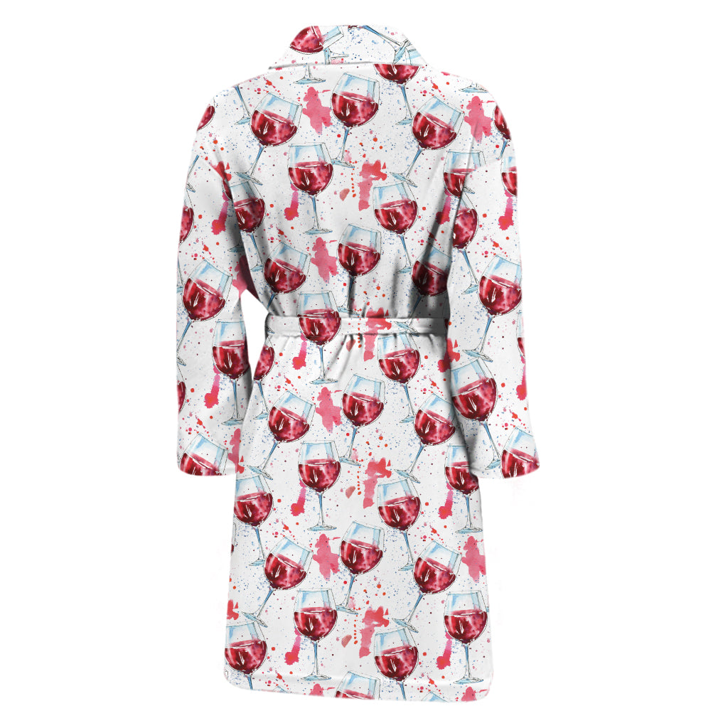 Splash Wine Pattern Print Men's Bathrobe