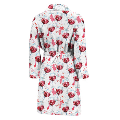 Splash Wine Pattern Print Men's Bathrobe