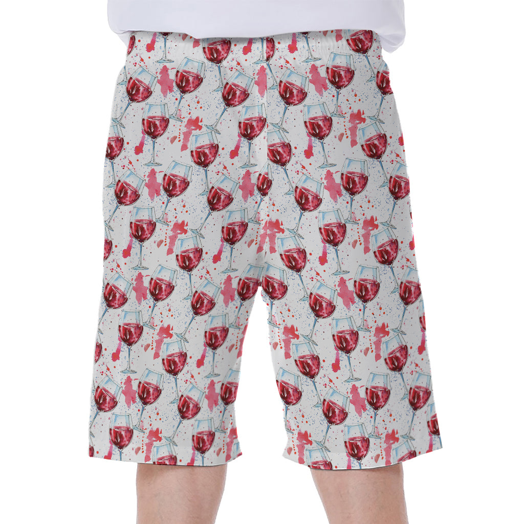 Splash Wine Pattern Print Men's Beach Shorts