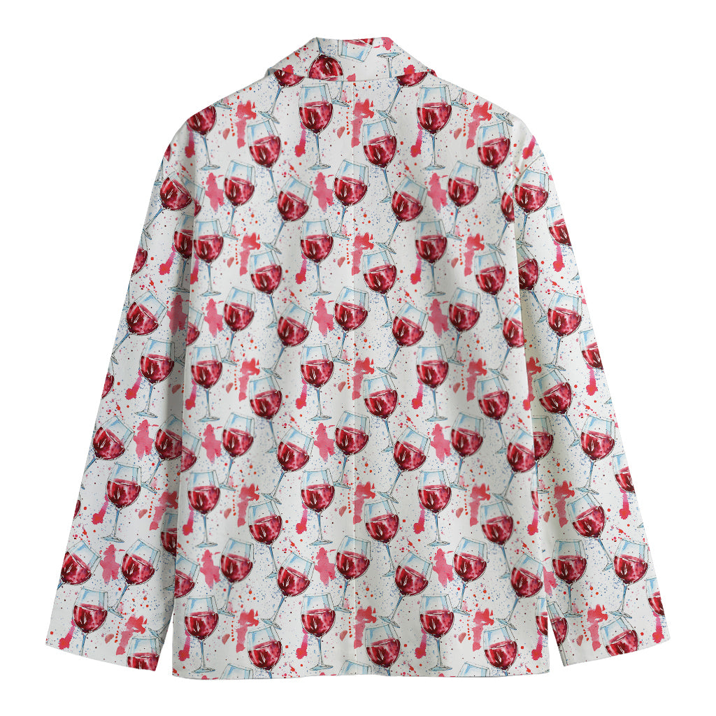 Splash Wine Pattern Print Men's Blazer
