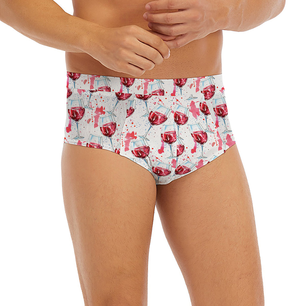 Splash Wine Pattern Print Men's Briefs