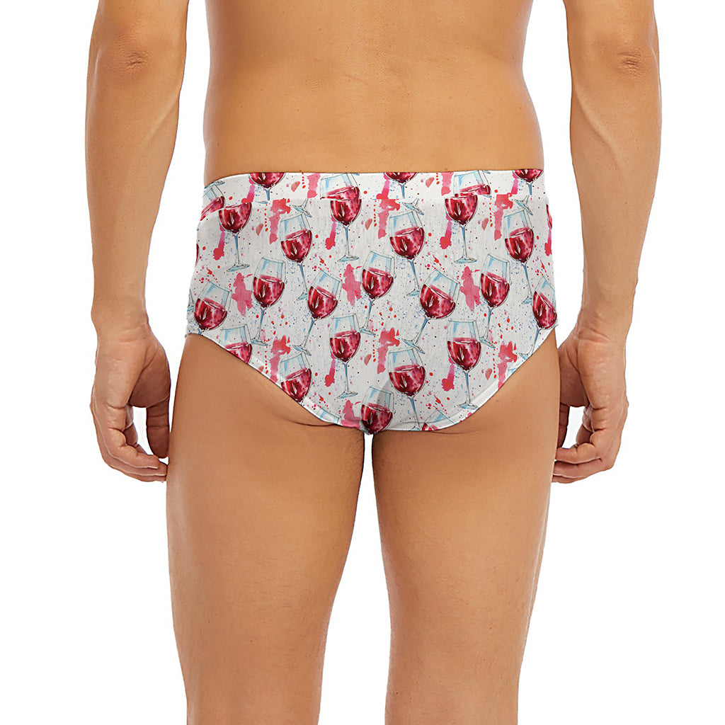 Splash Wine Pattern Print Men's Briefs