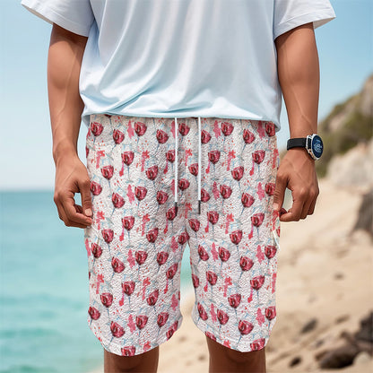 Splash Wine Pattern Print Men's Cargo Shorts