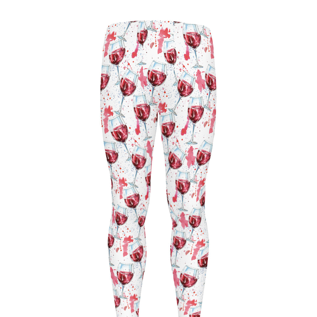 Splash Wine Pattern Print Men's leggings