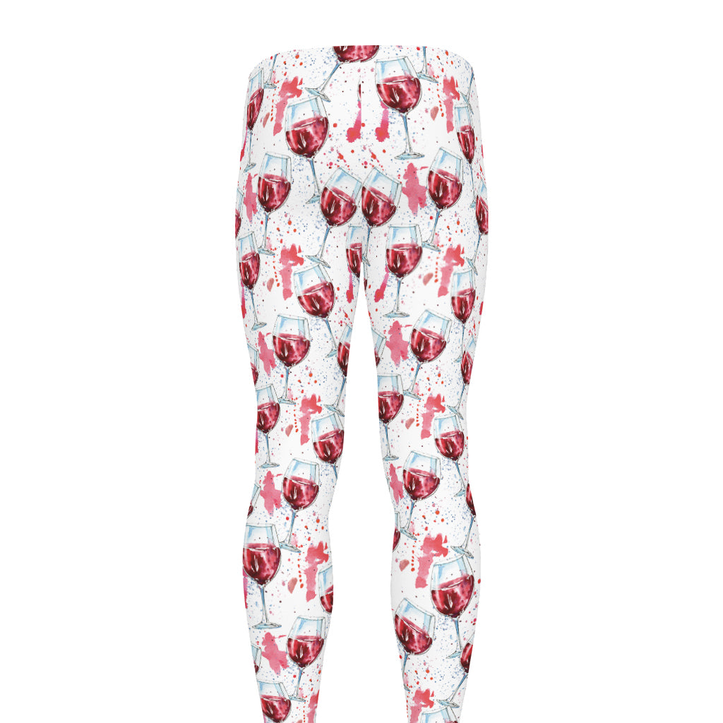 Splash Wine Pattern Print Men's leggings