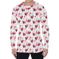 Splash Wine Pattern Print Men's Long Sleeve T-Shirt