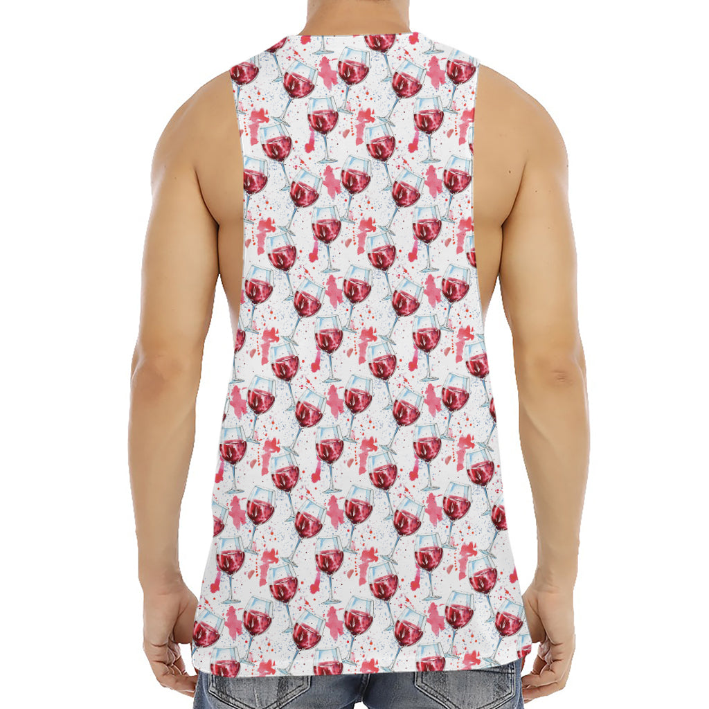 Splash Wine Pattern Print Men's Muscle Tank Top