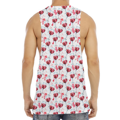 Splash Wine Pattern Print Men's Muscle Tank Top
