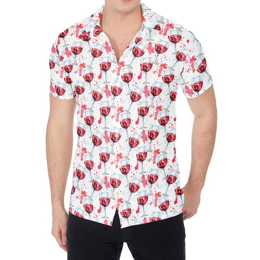 Splash Wine Pattern Print Men's Shirt