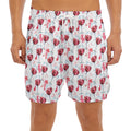 Splash Wine Pattern Print Men's Split Running Shorts
