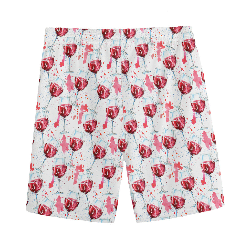Splash Wine Pattern Print Men's Sports Shorts