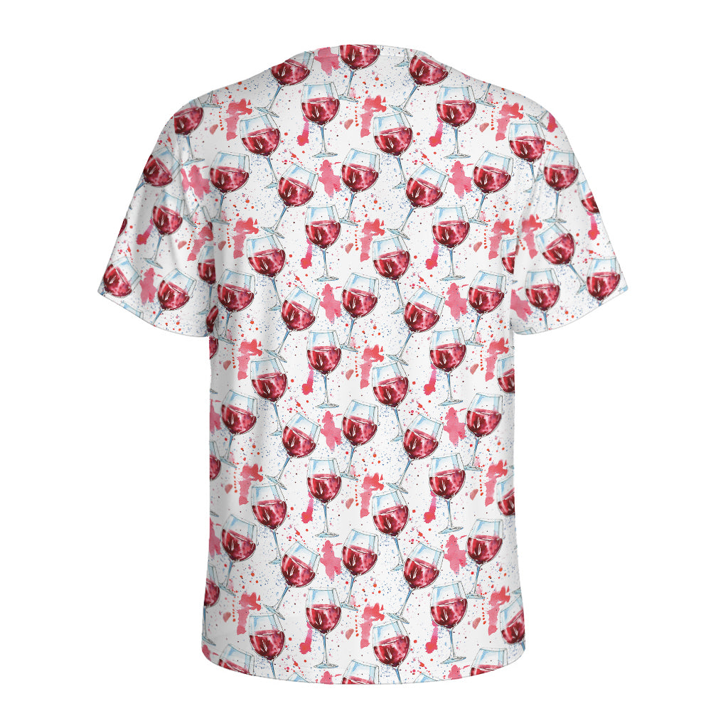 Splash Wine Pattern Print Men's Sports T-Shirt
