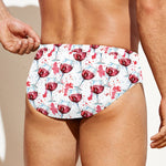 Splash Wine Pattern Print Men's Swim Briefs