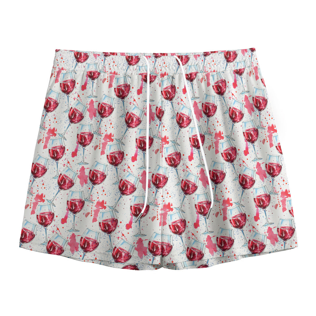 Splash Wine Pattern Print Mesh Shorts