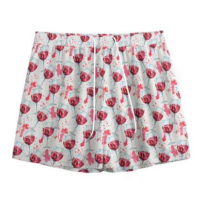 Splash Wine Pattern Print Mesh Shorts
