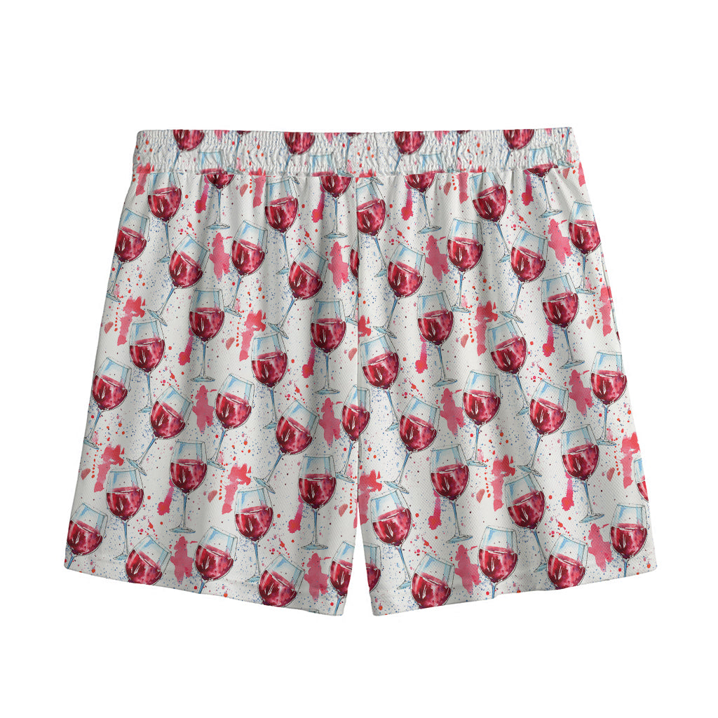 Splash Wine Pattern Print Mesh Shorts
