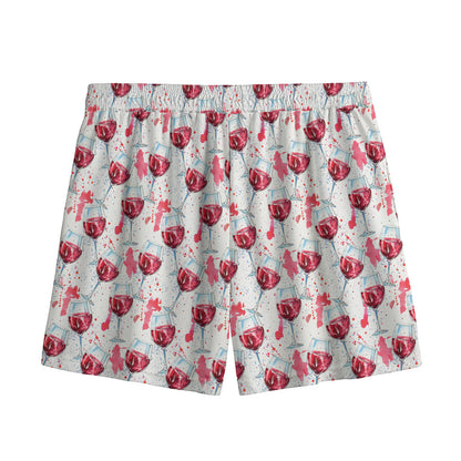 Splash Wine Pattern Print Mesh Shorts