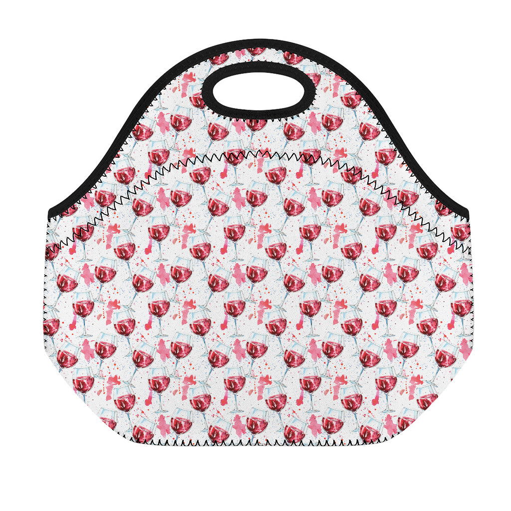 Splash Wine Pattern Print Neoprene Lunch Bag