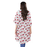 Splash Wine Pattern Print Open Front Beach Cover Up