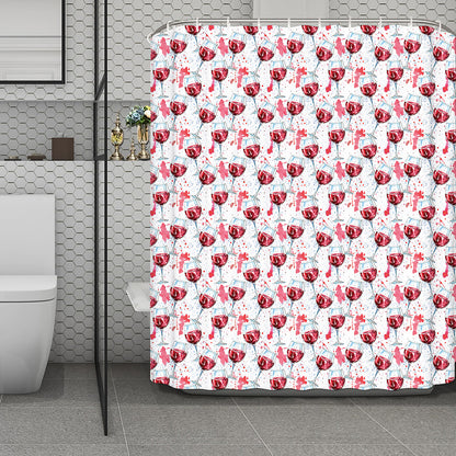 Splash Wine Pattern Print Polyester Shower Curtain