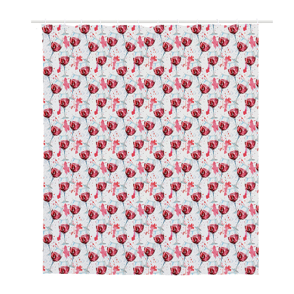 Splash Wine Pattern Print Polyester Shower Curtain