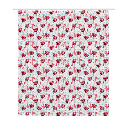 Splash Wine Pattern Print Polyester Shower Curtain