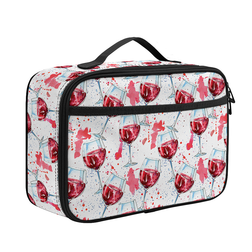 Splash Wine Pattern Print Portable Lunch Bag