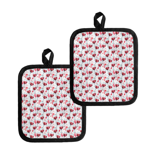 Splash Wine Pattern Print Pot Holders