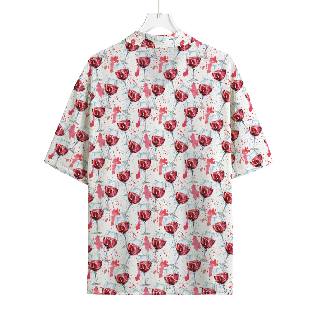 Splash Wine Pattern Print Rayon Hawaiian Shirt