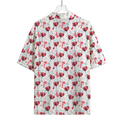 Splash Wine Pattern Print Rayon Hawaiian Shirt