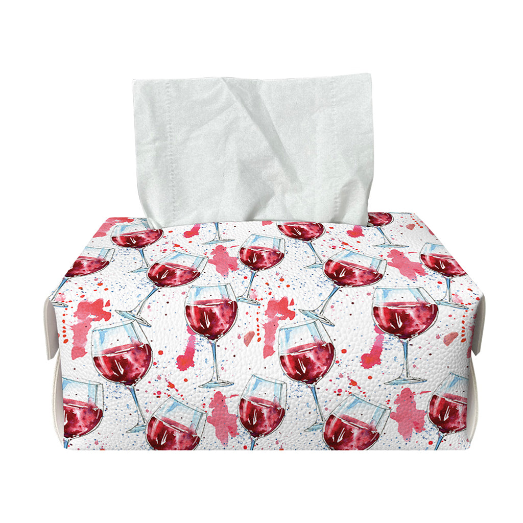Splash Wine Pattern Print Rectangle Tissue Box Cover