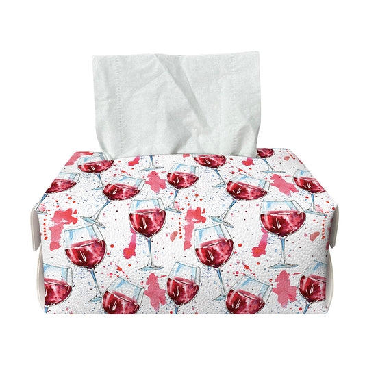 Splash Wine Pattern Print Rectangle Tissue Box Cover