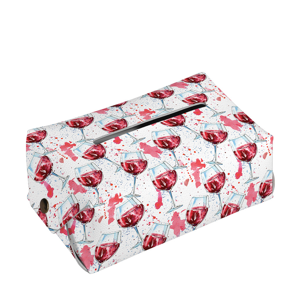 Splash Wine Pattern Print Rectangle Tissue Box Cover