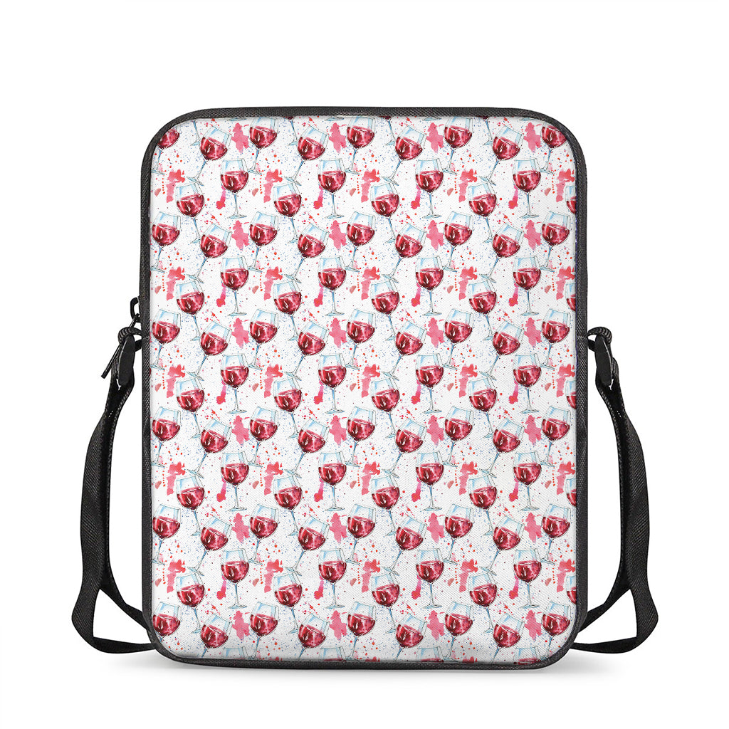 Splash Wine Pattern Print Rectangular Crossbody Bag