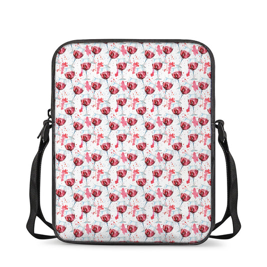 Splash Wine Pattern Print Rectangular Crossbody Bag