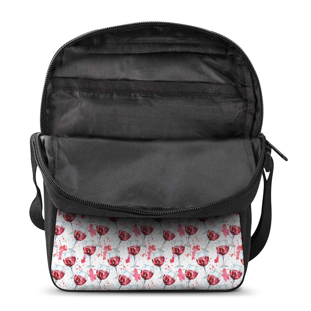 Splash Wine Pattern Print Rectangular Crossbody Bag