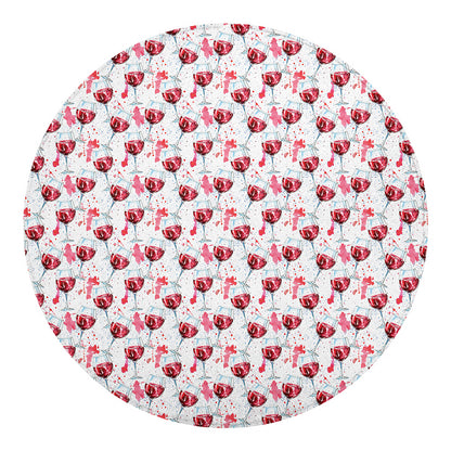 Splash Wine Pattern Print Round Blanket