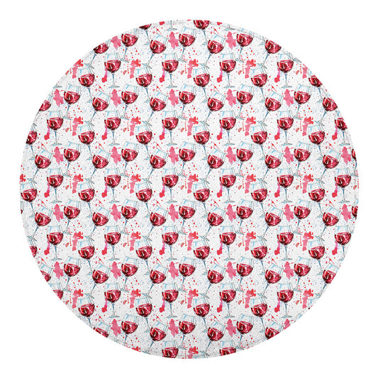 Splash Wine Pattern Print Round Blanket