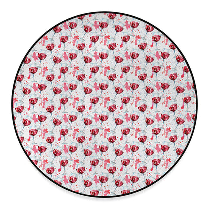 Splash Wine Pattern Print Round Floor Mat