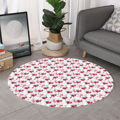 Splash Wine Pattern Print Round Rug