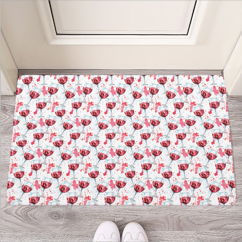 Splash Wine Pattern Print Rubber Doormat