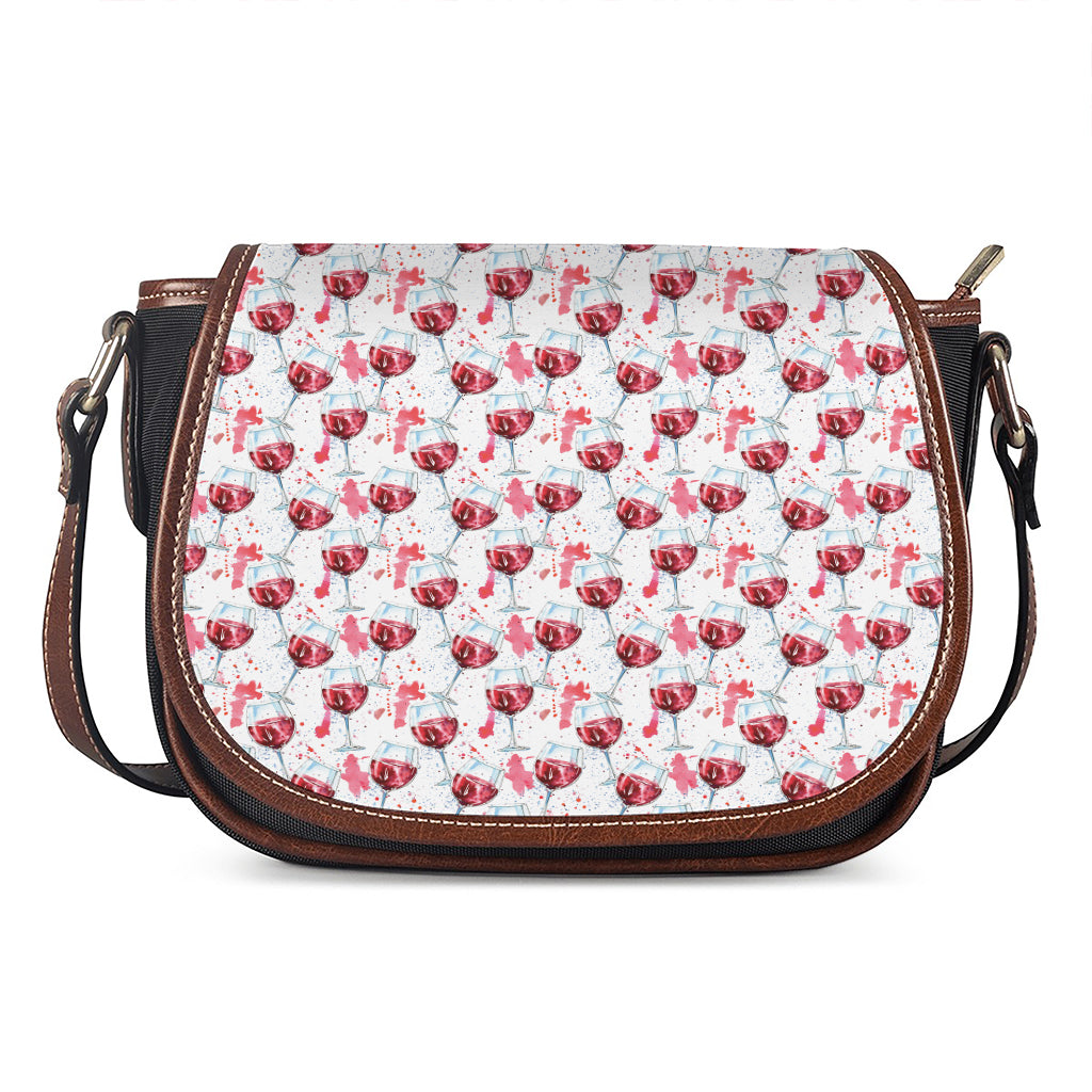 Splash Wine Pattern Print Saddle Bag